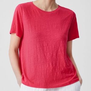 ELIEEN FISHER Organic Linen Jersey Crew Neck Tee